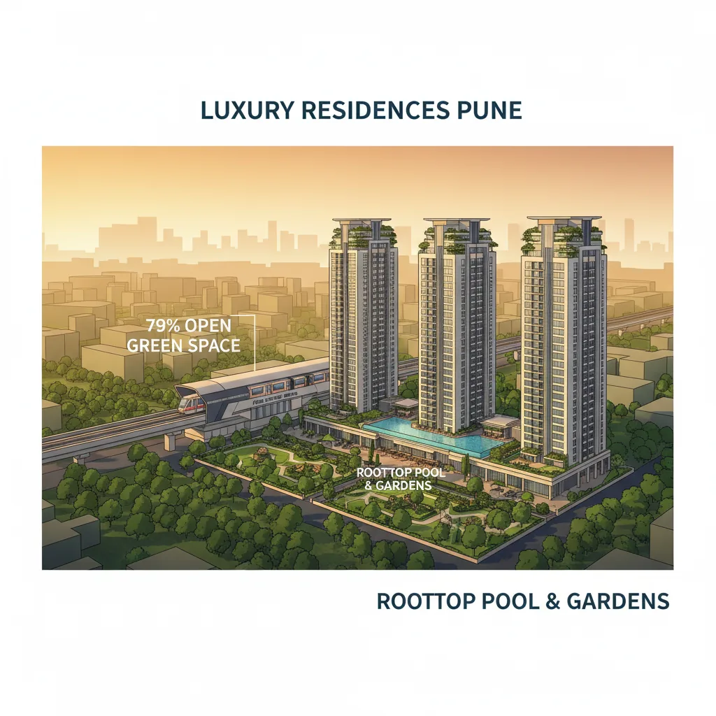 Birla Punya luxury residential high-rise apartment complex with Mangalwar Peth Metro Station connectivity