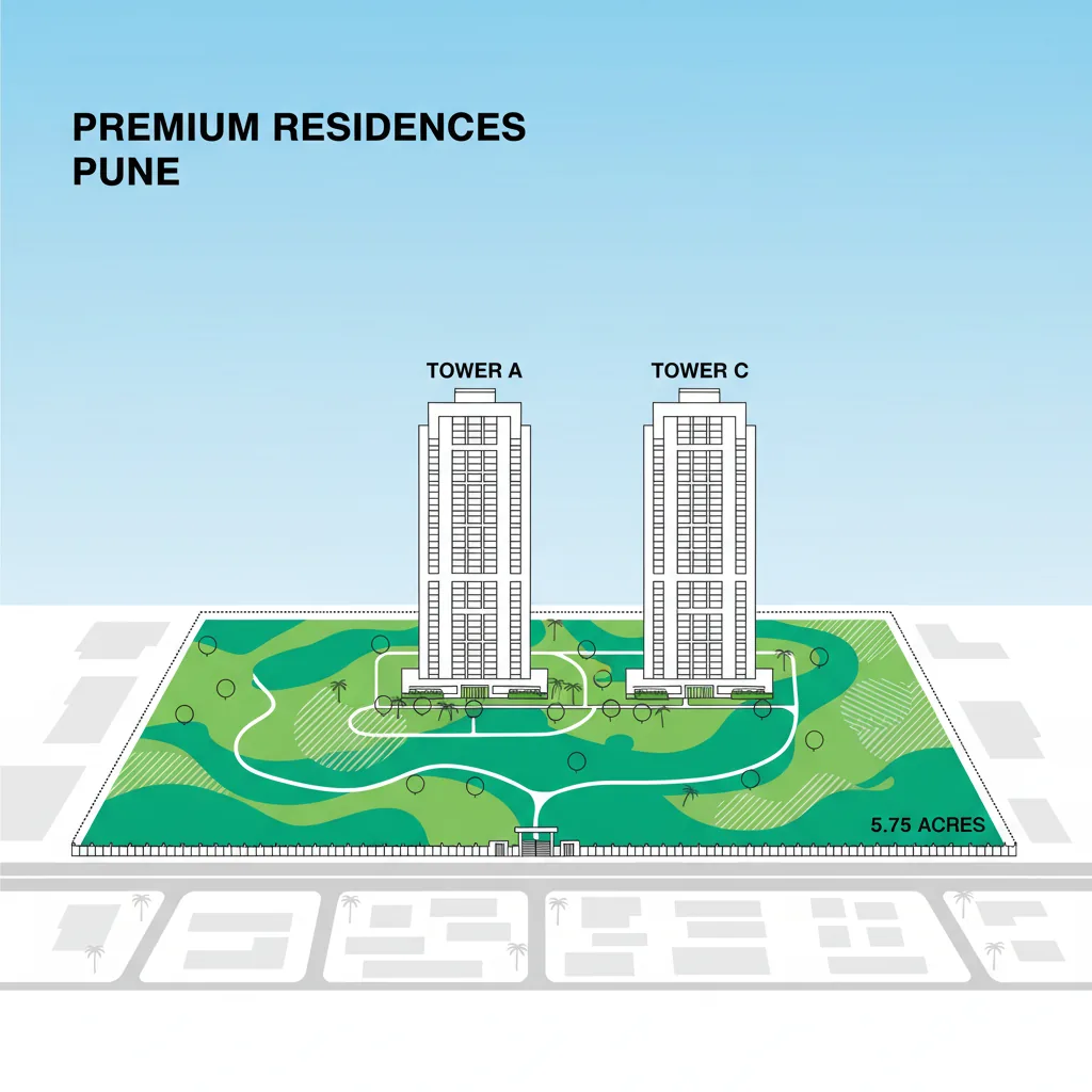 How Many Towers Available in Birla Punya - Tower A and Tower C aerial view