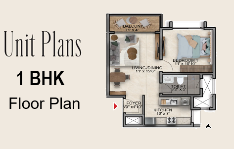Birla Trimaya 1 BHK Floor Plan