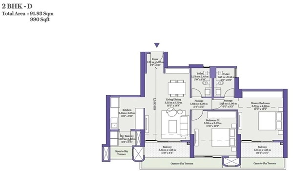 Birla Punya 2 BHK Apartment Floor Plan Birla Punya 2 BHK apartment Floor Plan